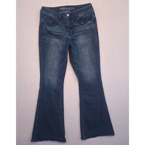 American Eagle Hi-Rise Flare Jeans Women’s 10 Reg Super Stretch Bell Bottom
